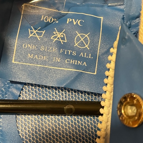 Retro Blue Yachting PVC Rain Jacket O/S - Picture 6 of 14